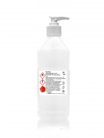 Steril handdesinfektion baserad på denaturerad pharma etanol i en 600 ml flaska med pump.